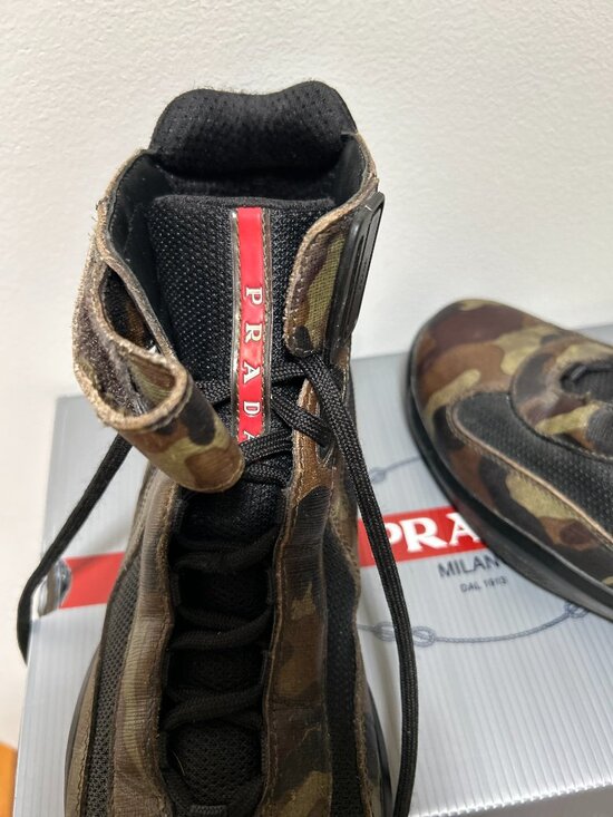 Men\'s Size 10 PRADA High Top Camouflage Sneakers main image 6